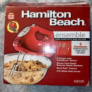 Hamilton Beach Ensemble Red Hand Mixer with Storage Case